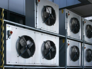 Several commercial refrigeration units